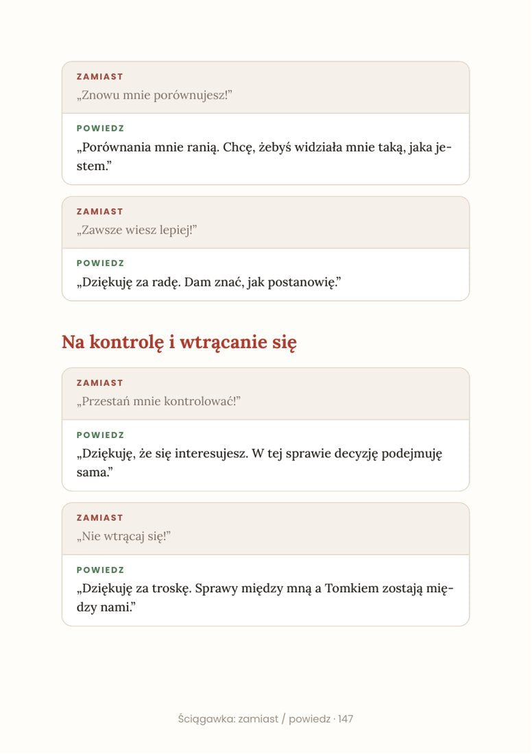 Strona ściągawki: na kontrolę